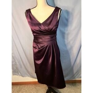 David's Bridal plum color  dress with rushing